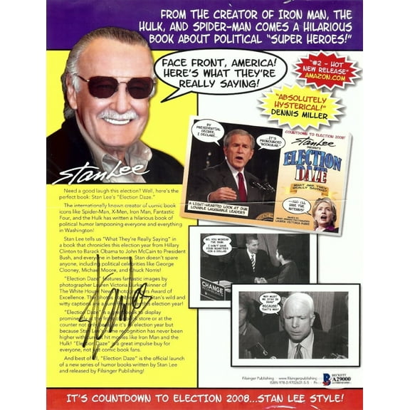 Stan Lee Signed Autographed 8.5x11 Magazine Ad Marvel Creator PSA A29000