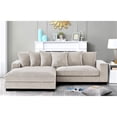 thumbnail image 2 of Miekor Furniture Luxe Oversized Two-Piece Left Facing Sectional Couches for Living Room, 102.4-Inch L Shaped Sofa with Chaise, Upholstered with Corduroy Fabric, Ivory 61993, 2 of 8