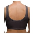thumbnail image 4 of Snap Front Seamless Bra with Ultra-Wide Straps For Comfort and Support, Plush Fabric - Black, Large, 4 of 7