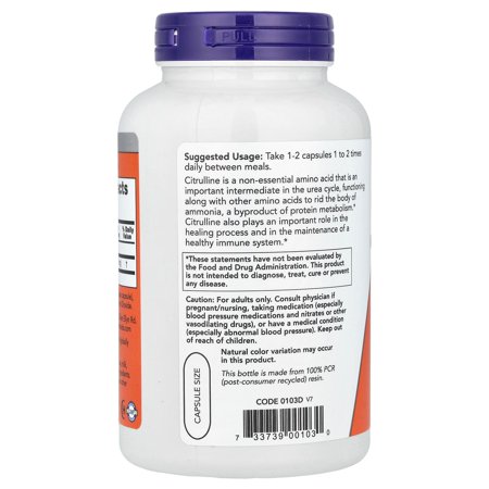 L-シトルリン 750mg 180粒 NOW Foods (ナウフーズ) ナウスポーツ