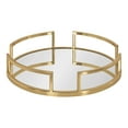 thumbnail image 2 of Kate and Laurel Gohana Modern Mirrored Tray, 16 Inch Diameter, Gold, Decorative Round Mirror Tray for Storage and Display, 2 of 7