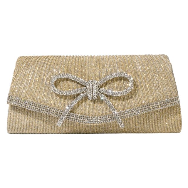 Bolso Mano Noche Mujer Con Lazo Correa Ajustable Fiesta Boda