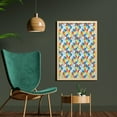 thumbnail image 2 of Geometric Wall Art with Frame, Bauhaus Inspired Intersected Circular Shapes of Color Blocks and Dotted Lines, Printed Fabric Poster for Bathroom Living Room Dorms, 23" x 35", Multicolor, by Ambesonne, 2 of 2