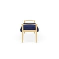 thumbnail image 3 of Amherst Wood Reception Waiting Room 19" 3 Seat Bench / Natural Wood / Blue, 3 of 5