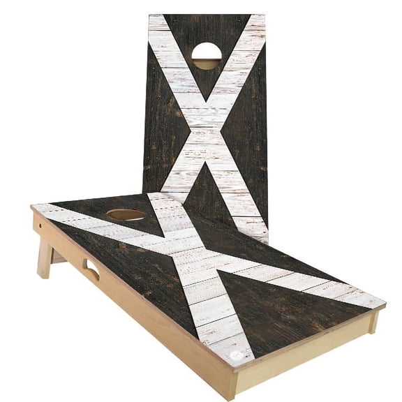 Skip's Garage | Scotland Flag Rustic Cornhole Board Set | Includes Boards & Bags | Choose Your Size & Accessories