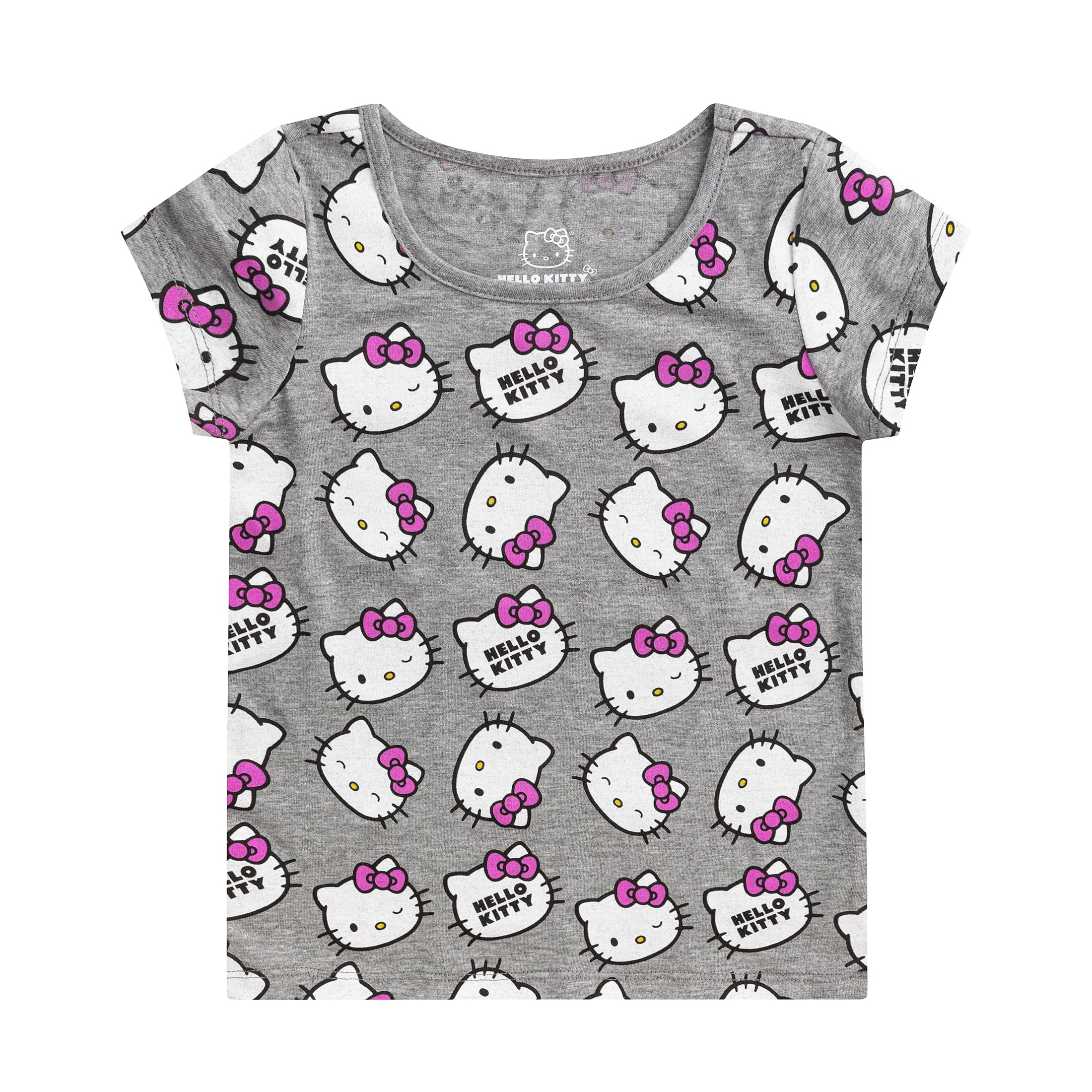 Hello Kitty Sanrio Short Sleeve T-Shirt (Girls), 4 Pack, Sizes 2T-12