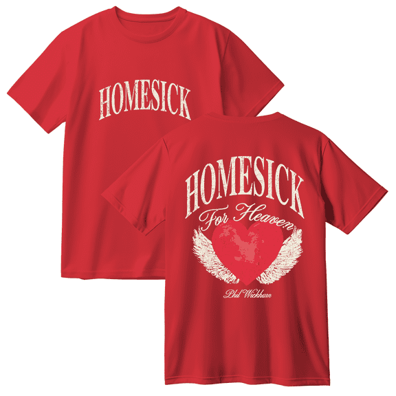 Phil Wickham Homesick For Heaven Heart Ache Cotton T-shirt Women Men Short Sleeve Crewneck Casual Streetwear Tee