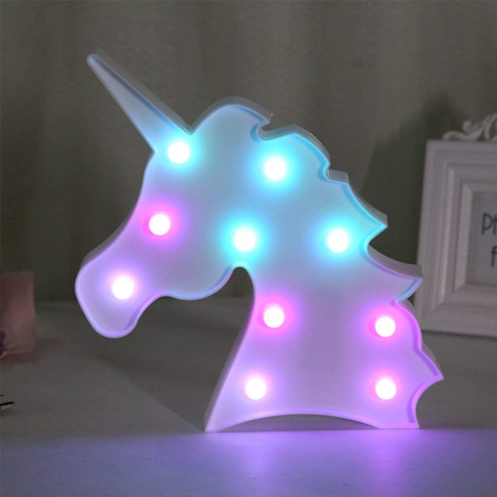 Decorative LED Glass Unicorn Wine Bottle Light up Home Decor Night Lamp Frosted