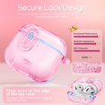 thumbnail image 4 of Funda transparente rosa de TPU con cierre de seguridad para AirPods 4 Skyconser, 4 of 8