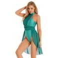 thumbnail image 4 of Aislor Womens Halter Neck Chiffon Leotard Dress Dancewear Lyrical Dance Costume, 4 of 7