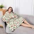 thumbnail image 5 of Oversized Wearable Blanket Hoodie,Green and Red Christmas Pattern Sherpa Blanket Hoodie with Super Pockets,Super Warm Fuzzy Pullover for Women & Men, 5 of 6