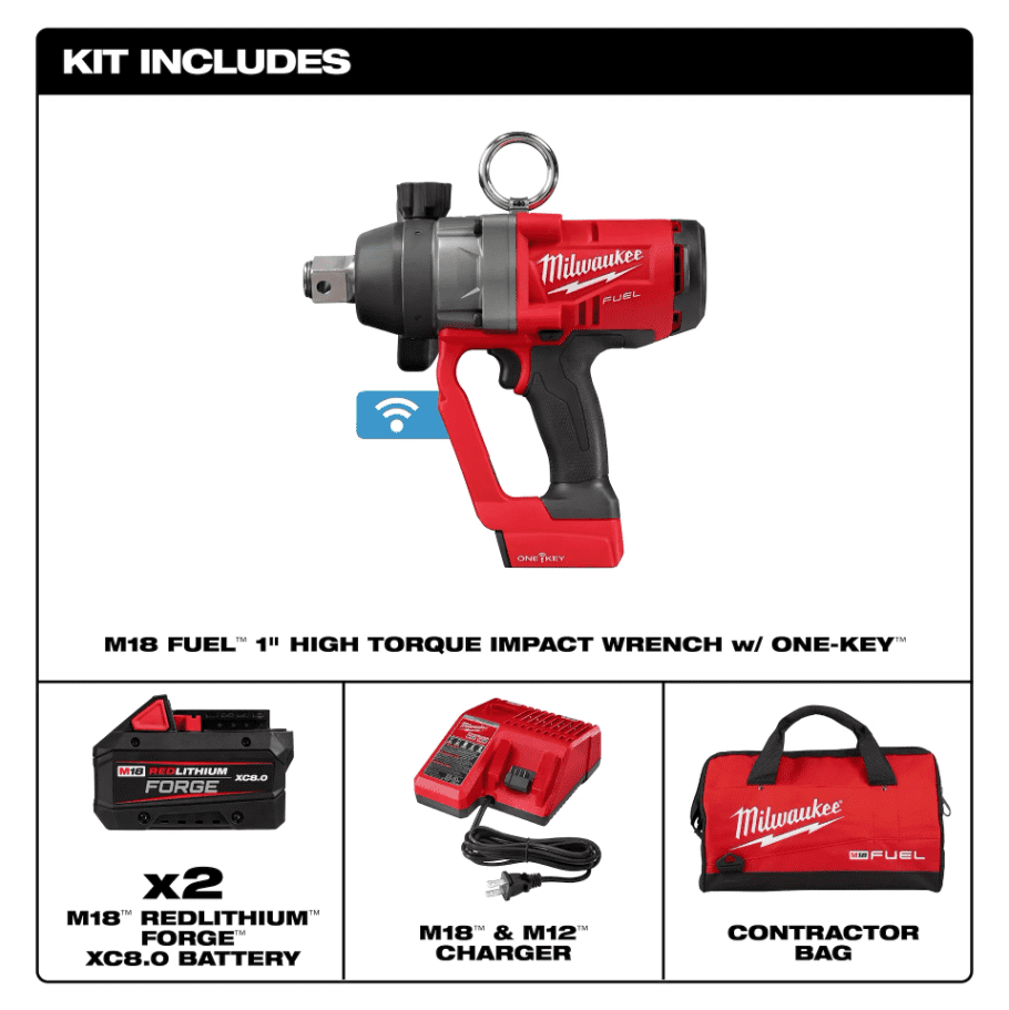 Milwaukee M18 FUEL 1" High Torque Impact Wrench Kit with ONE-KEY (2867-22)