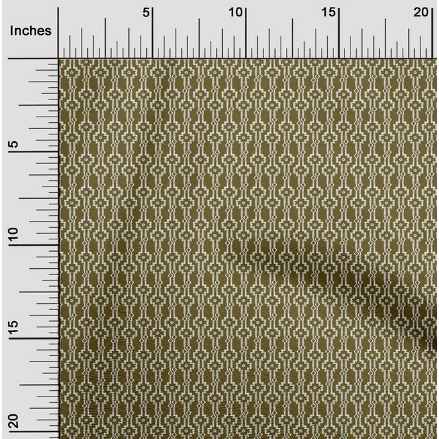 oneOone Georgette Viscose Fabric Geometric Block Print Fabric BTY 42 Inch Wide