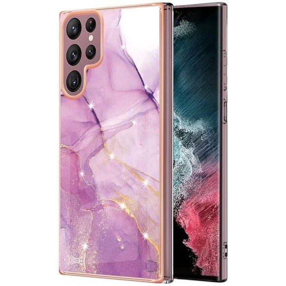 For Samsung Galaxy S21 FE Case Hard back Marble Pattern Slim Design Enhanced Camera and Screen Protection Girls and Women Cover
