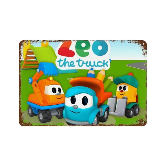 Leo The Truck-theme Metal Sign，Personalized Metal Sign Wall Decor for fans,friends,family and Lovers Gifts 8x12 Inch