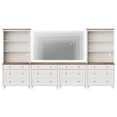 thumbnail image 4 of Entertainment Center with Bookshelves for TVs up to 75", Farmhouse Wall Unit TV Stand with Drawers, Media Console Table for Living Room, Bedroom & Home Theater, White, 4 of 5