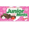 Junior Mints, Valentine Chocolate Covered Mint Candy, 3.5 oz Theater Box. Peanut Free, Gluten Free. Egg and Milk may be present.