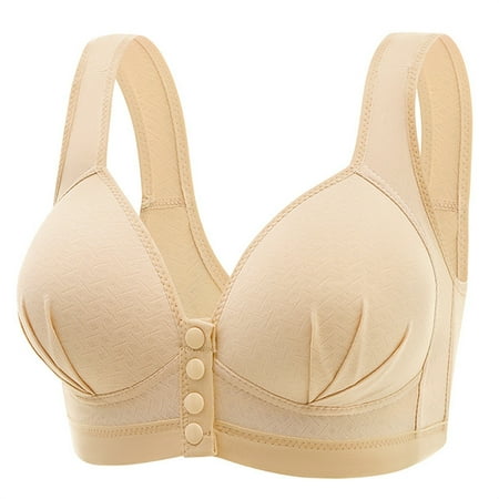 Pavied Nursing Bras Wireless Bras Push Up Bra High Support Bras For Women Adjustable Strap Full Coverage Up Bras Comfortable No Underwire Wireless Bras Front Closure Bras Seamless Bras Beige 40