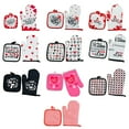 thumbnail image 3 of Valentine Printed Gloves Set Oven Mitts Non-slip Oven Gloves Cooking Gloves Baking BBQ Gloves Kitchen Potholders, 3 of 6