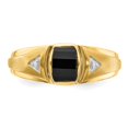 thumbnail image 5 of Primal Gold 10K Yellow Gold Polished/Brushed 1-8x5 Onyx and Diamond Ring, 5 of 5