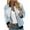 Light Blue, variant on PVCS Women's Casual Jackets Clearance Zipper Bomber Jackets Color Block Lightweight Outerwear Windbreaker with Pocket 2XL