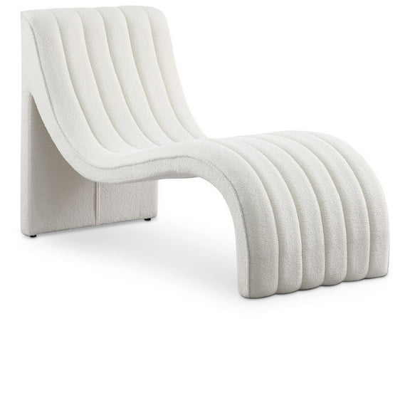 Meridian Furniture Orian Cream Teddy Fabric Chaise