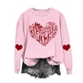 thumbnail image 2 of Meichang Sweat-Shirt Femme Saint-Valentin Graphique Cœur Amour Décontracté Col Rond Manches Longues Coupe Ample Saint-Valentin, 2 of 6