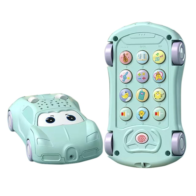 YIMWNYI Interactive Car Shaped Toy Phone, Learning Development, Motor Skills, Educational Toy for Early Learning, Colorful Buttons with Music Sound Effects, Safe and Durable Design