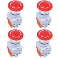 thumbnail image 1 of 4X Rojo Seta Tapa 1NO 1NC Botones Pulsadores Emergencia Parado Interruptor AC 660V 10A, 1 of 1