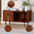 thumbnail image 4 of Winkalon Cat Litter Box Enclosure with Sliding Tambour Door, 37.4" Hidden Litter Box Furniture, Wood Cat Litter Box Cabinet for Living Room,Brown, 4 of 9