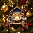 thumbnail image 6 of Clearance!3.15in Nativity Scene Christmas Ornament, Acrylic Hanging Ornament, Holy Family Birth of Christ Mary Jesus Decor, Indoor Outdoor Christmas Tree Decoration Religious Xmas Gift, 6 of 7