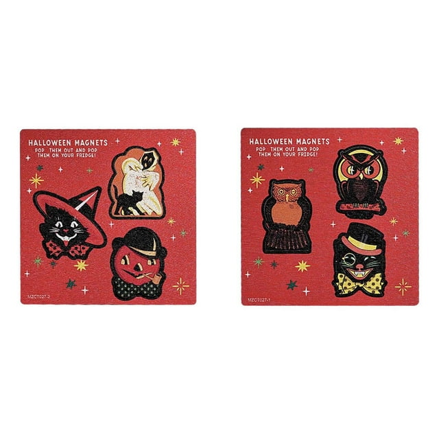 Halloween Refrigerator Witch Pumpkin Skeleton Stickers Decorative Fridge Set For Home Kitchen Party 6PCS