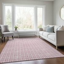 Addison Rugs Chantille Indoor/Outdoor Transitional Geometric Pink Washable Rectangle Rug, 10' x 14'