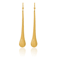 thumbnail image 5 of 14K Solid Yellow Gold Long Teardrop Shephard Hook Drop Dangle Earrings, 5 of 9