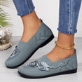 thumbnail image 2 of Women's Orthopedic Loafers Shoes Lightweight Knit Butterfly Embroidered Slip on Comfortable Walking Shoes with Arch Support Green Size 9, 2 of 5