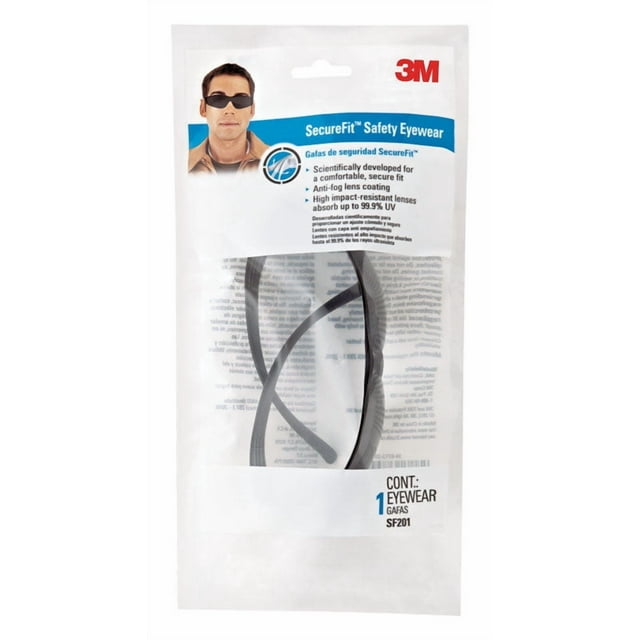 Gafas de seguridad 3M SecureFit, lentes tintadas antivaho, marco negro