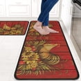 thumbnail image 5 of Rooster Kitchen Rugs and Mats Sets of 2,Red Farmhouse Kitchen Decoration Rugs,Rubber Backing Non-Slip Floor Mat for Sink Washable Waterproof Laundry Room Runner Rugs, 5 of 5