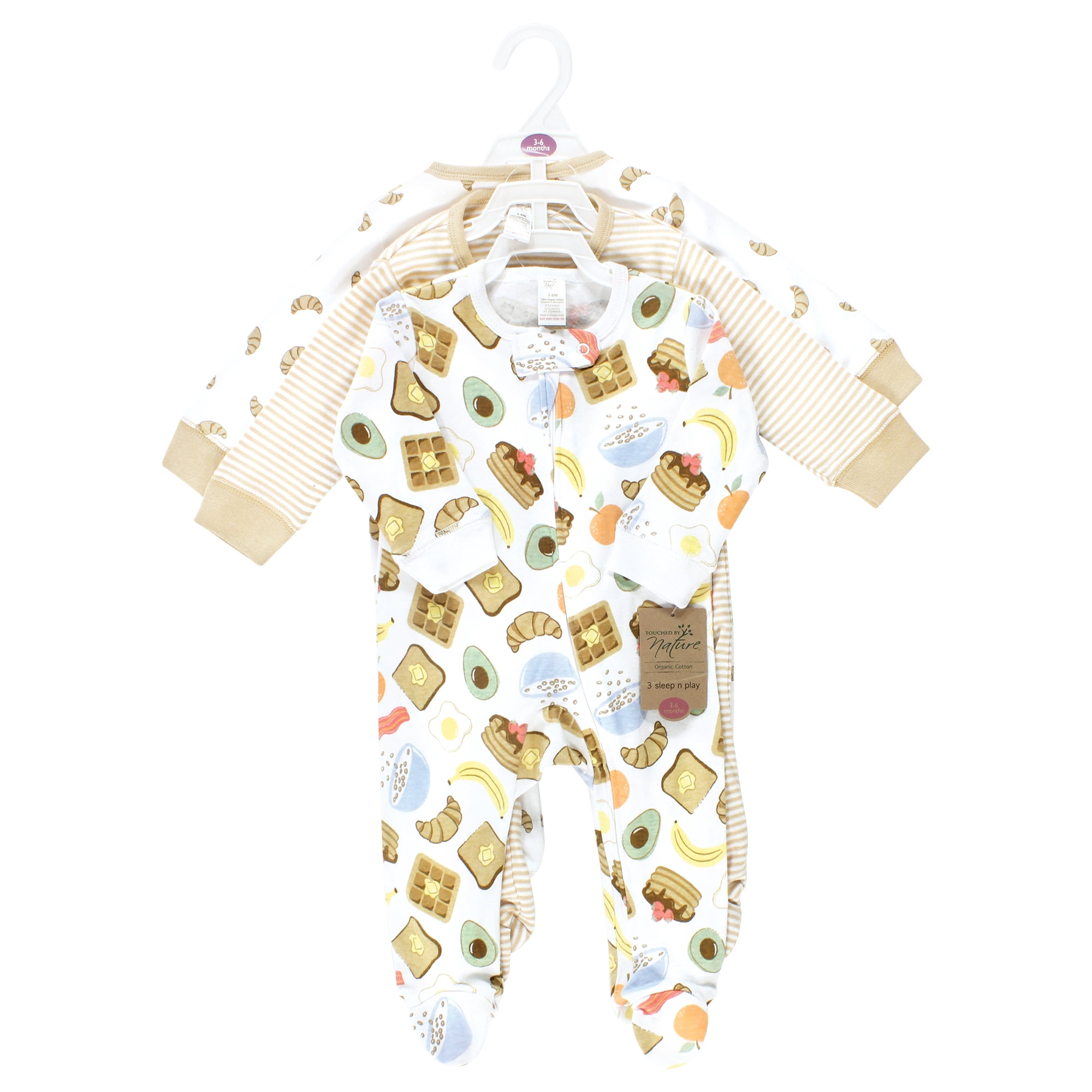 Touched by Nature Organic Cotton Sleep and Play, Breakfast Croissant, Preemie