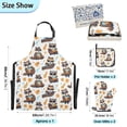 thumbnail image 3 of Raccoon with Sunglasses 5 Pcs Kitchen Set Heat Resistant Oven Mitts and Non-Slip Pot Holders with Adjustable Cooking Apron, 3 of 6