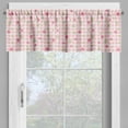 thumbnail image 4 of Ambesonne Pink Green Valance & Curtain, Checkered Flower Petals, 55"x36", Pale Pink White, 4 of 6