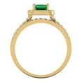 thumbnail image 4 of Clara Pucci 14K Yellow Gold 1.72 Simulated Emerald Engraveable Engagement Ring + Wedding Band Set, 4 of 7