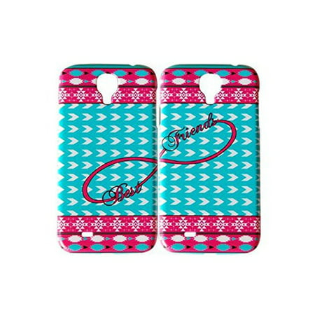 Set Of Aztec Hot Pink Blue Best Friends Phone Cover For The Samsung Galaxy S6 Edge Case For iCandy