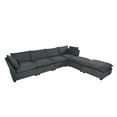 thumbnail image 6 of LUCKHAO  Oversized Modular Sectional Sofa with  Movable Ottoman, Chenille Cloud Couches Set for Living Room, Modern  DIY Combination Convertible U / L Shaped Sofas, 6 of 10