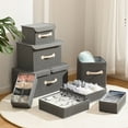 thumbnail image 2 of Underwear Socks Storage Organizer with Lids Foldable Closet Drawer Organizer, Wardrobe Storage Boxes for Ties Scarves and Lingerie, 2 of 5