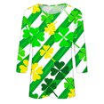 thumbnail image 5 of Diufon T-Shirts de la Saint-Patrick pour Femmes Décontractés Grande Taille Imprimé Trèfle Manches 3/4 Col Rond, 5 of 5