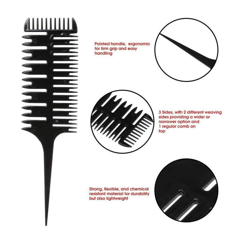 Fishbone Comb 3-way High-gloss Strip Comb Weave Strip Perm Comb Styling  Hair Comb