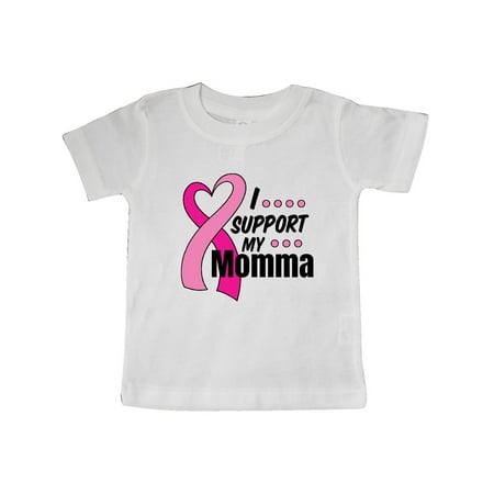 

Inktastic Breast Cancer Awareness I Support My Momma with Pink Ribbon Gift Baby Boy or Baby Girl T-Shirt