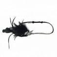 thumbnail image 3 of ZUCKER Roaring 20's Bridal Gatsby Feather Headband with Rhinestone Leaf (Black and Silver), 3 of 5