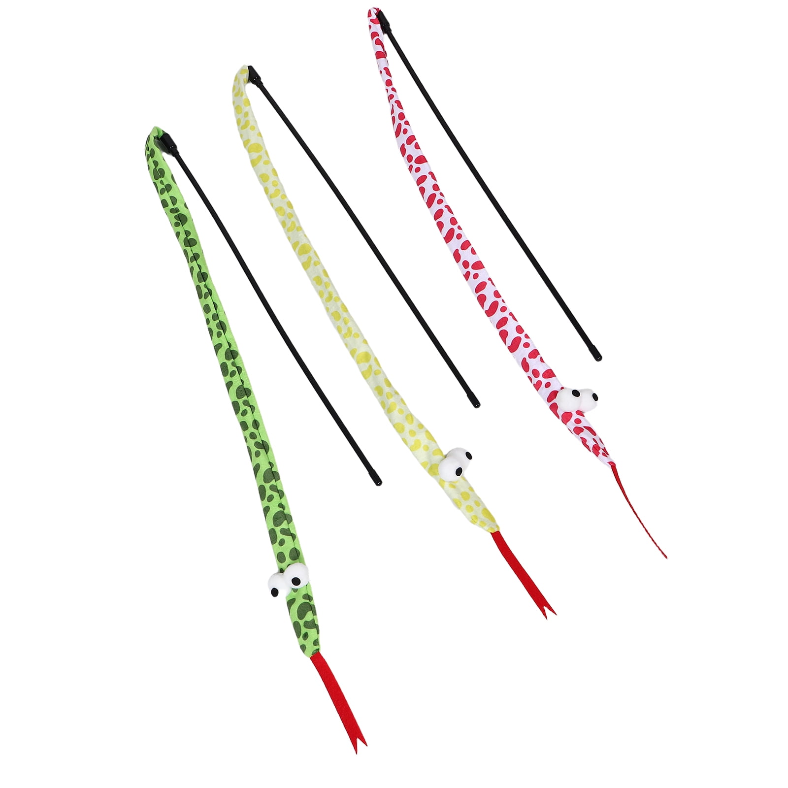 CATIEBYE Multi-Color Plush Cat Teaser Wand with Crinkle for Indoor Cats