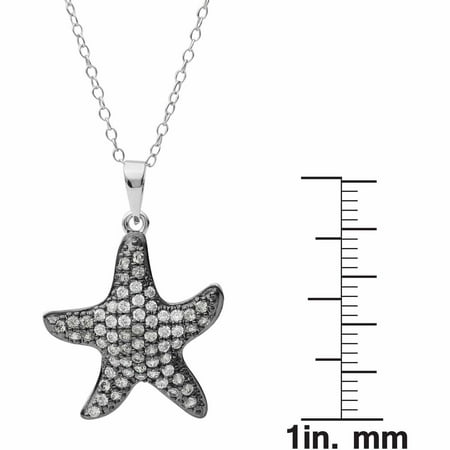 Alexandria Collection 1/2 Carat T.G.W. CZ Sterling Silver Starfish Pendant
